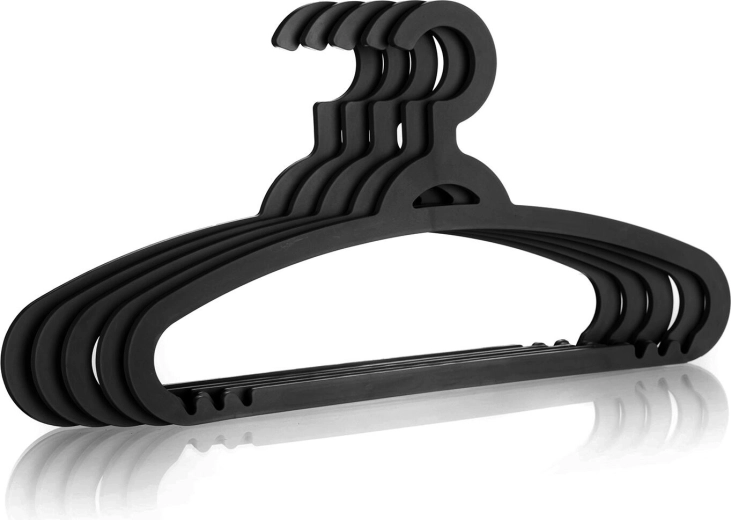 Plastist riidepuud, must, komplekt 5 tk