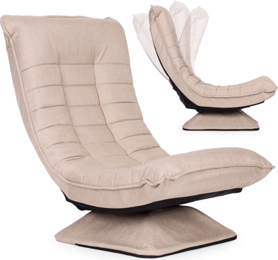 Reguleeritav pöörlev lounge-tugitool elutuppa, beež, ModernHome
