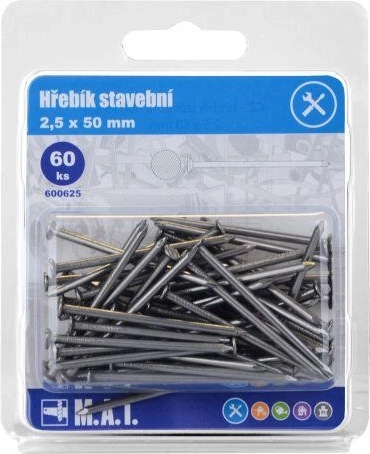 Ehitusküüned 50 × 2,5 mm, 60 tk