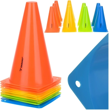 Treeningkoonused 10 tk TRIZAND 23 cm – värvilised spordimärgised