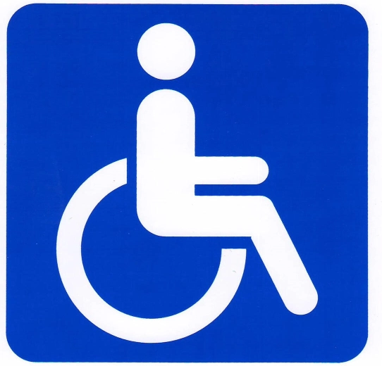 Self-adhesive sign – accessible entrance 105 × 105 mm