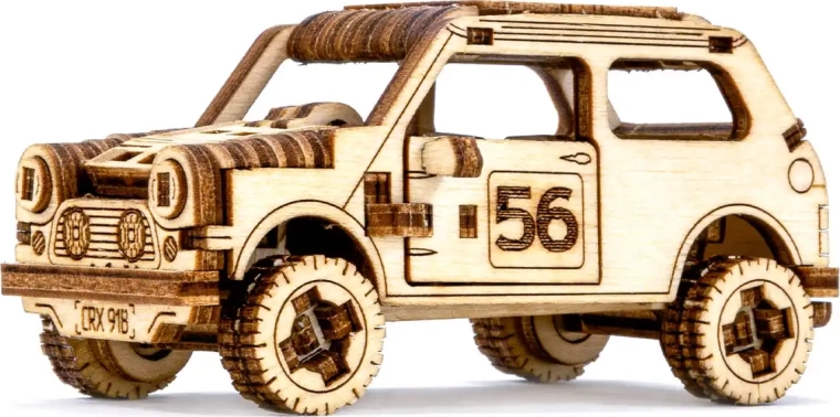 Wooden 3D Puzzle – Rally Car from Plywood