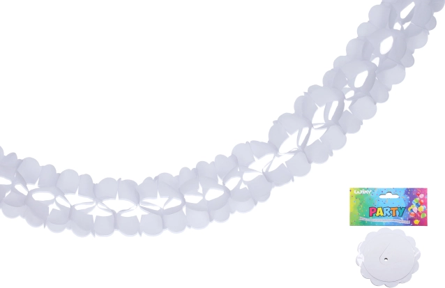 Valge paberist girland 3,6 m