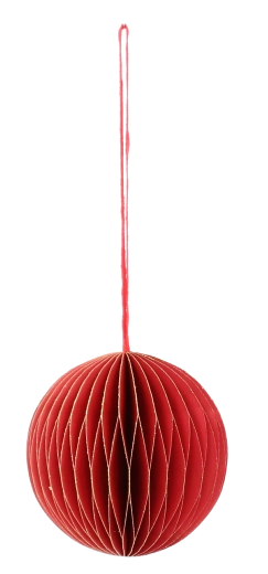 Punaste paberist jõulukaunistuste komplekt 7 cm (4 tk)