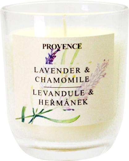 Scented glass candle lavender and chamomile 30 hours