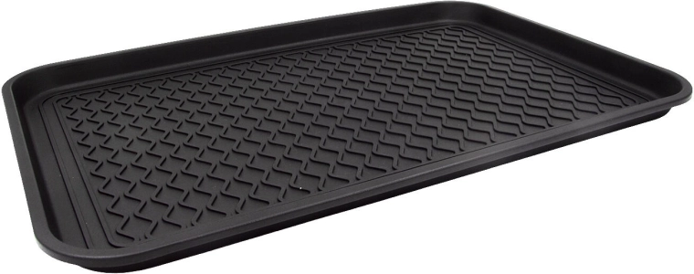 Black plastic shoe drip tray 60 × 40 cm