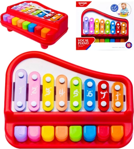 Huanger vocal piano – kids’ organ and xylophone red - 1 piece