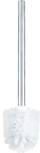 Toilet brush with stainless steel handle, white, diameter 8 cm