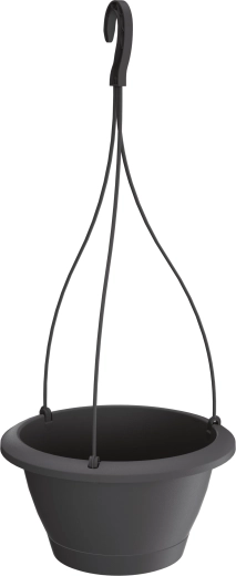 Rippuv lillepott RESPANA W 27 cm antratsiit