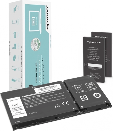 Movano JK6Y6 aku Dell Latitude ja Inspiron sülearvutitele, 3600 mAh (41 Wh)