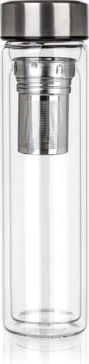 Kahekordsete seintega klaasist tee- ja infusioonipudel 500 ml sõelaga DOBLO