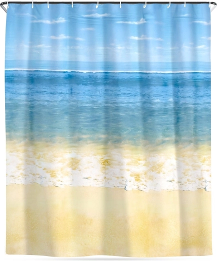Waterproof Shower Curtain with Hooks Beach 180 × 180 cm