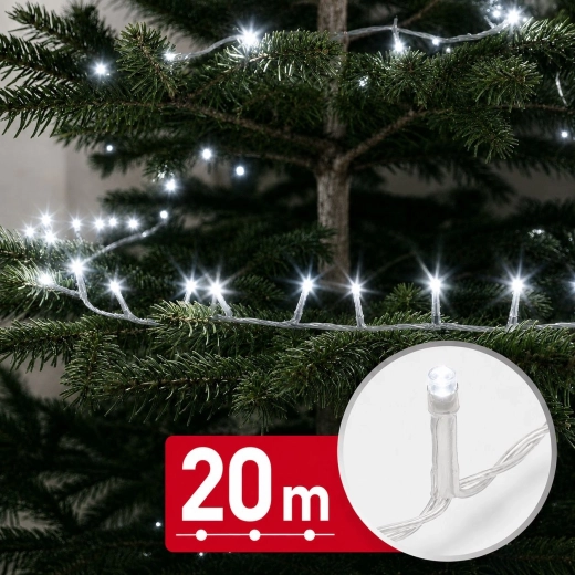 LED string light with cool white light, 20 m, 400 LEDs