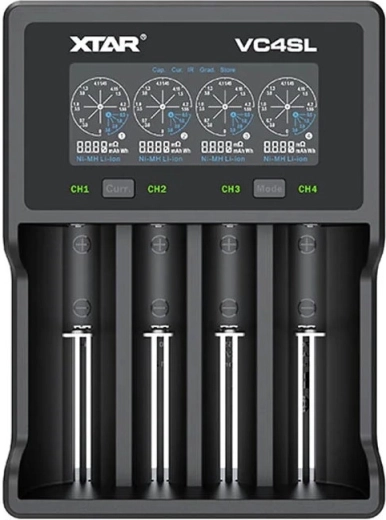 XTAR VC4SL battery charger for Li-ion and Ni‑MH/Ni‑Cd, 4 channels