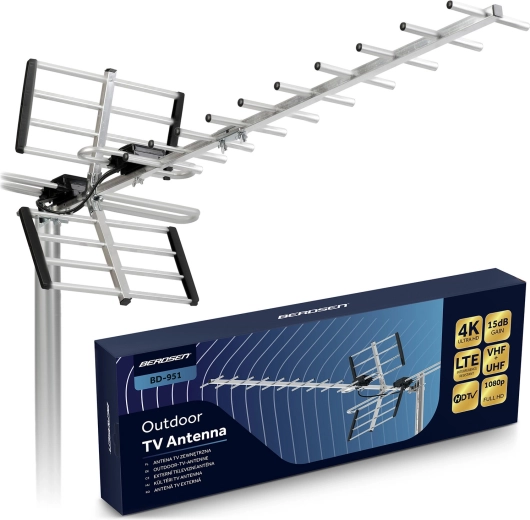 Väline suund-TV-antenn 4K LTE-filtriga BERDSEN BD-951