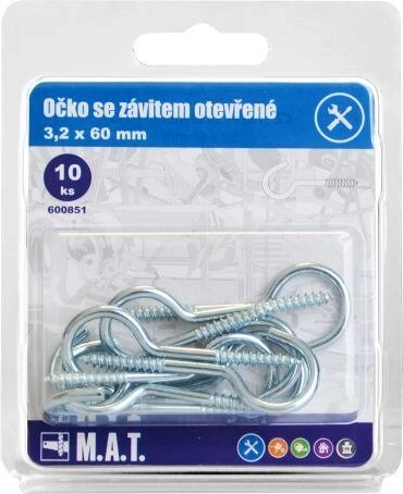 Keermestatud konks 60 × 3,2 mm, tsingitud (10 tk)