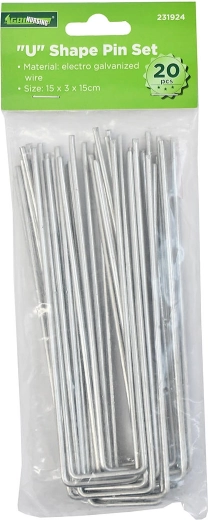 U-kujuline ankur agrotekstiilile 15 × 3 × 15 cm, tsingitud (20 tk)