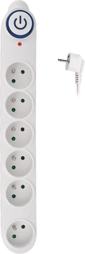 Solight surge protector 150 J, 6 sockets, 3 m, white