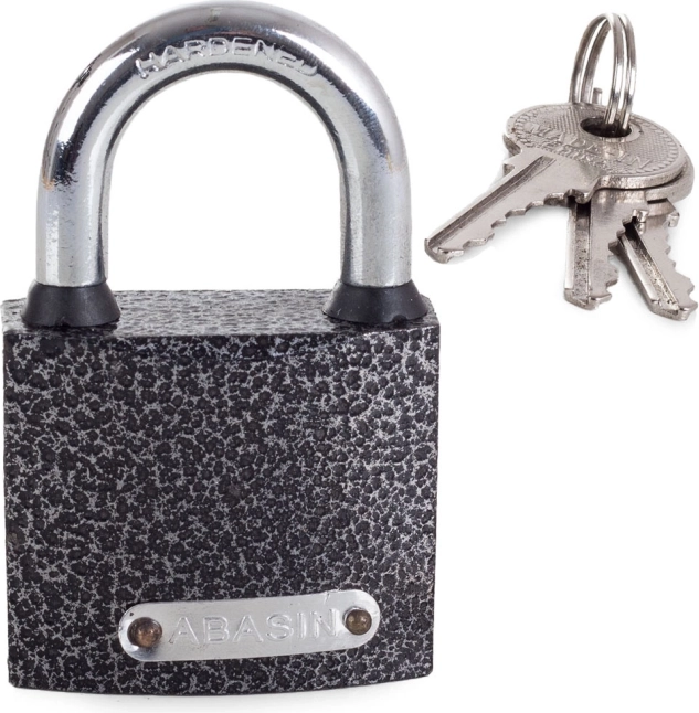 50 mm tabalukk karastatud sangaga ja 3 võtmega