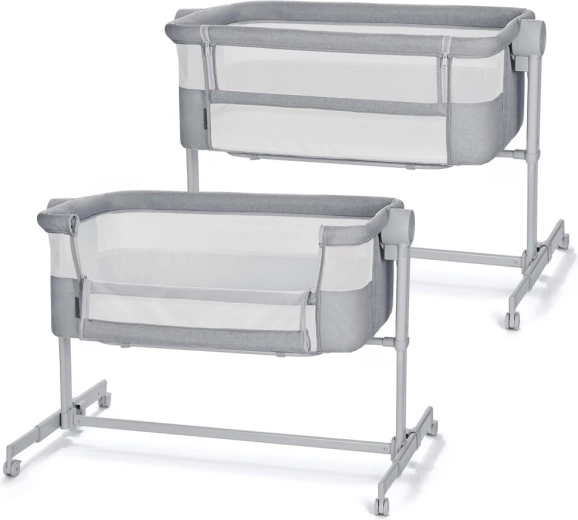 Kinderkraft Nestee Up 2 bedside crib 2-in-1 full light grey
