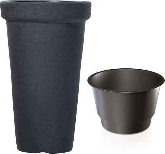 Classic Tower Flower Pot, Anthracite, 48 cm