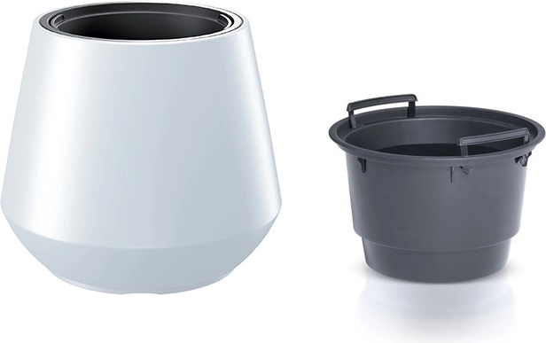 HEOS planter with insert, white, 39.5 cm