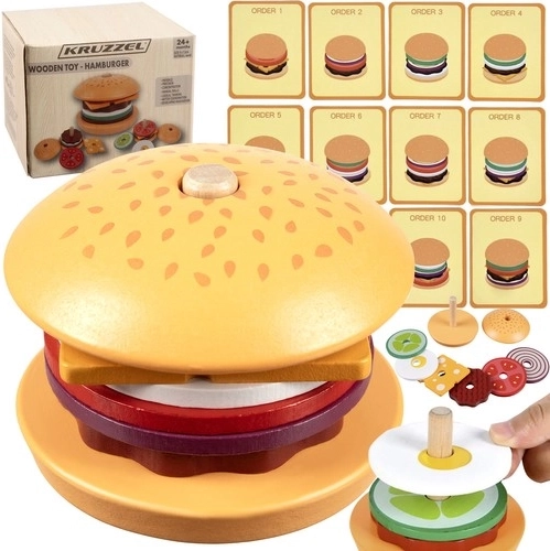 Puidust burger sorteri ja kaartidega KRUZZEL