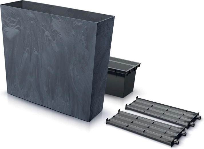 Kõrge lillekast sisuga URBI CASE Beton Effect T 77 cm antratsiit