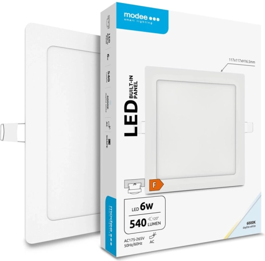 Modee Lighting sisseehitatav ruudukujuline LED-paneel 6 W külm valge 540 lm