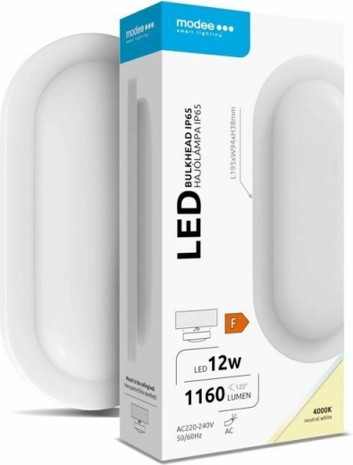 Ovaalne LED seina-/laevalgusti Modee Bulkhead 12 W 4000 K 1160 lm, valge
