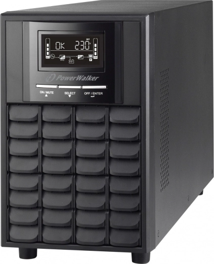 PowerWalker line-interactive UPS 1500 VA puhta sinusoidi, AVR-i, LCD, USB ja RS-232-ga, 3× PL 230 V, EPO