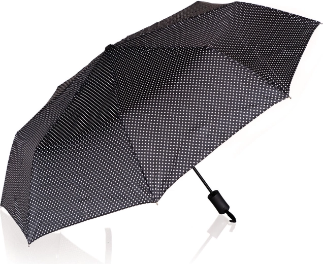 Folding polka-dot umbrella 52 cm – black