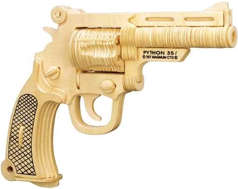 Woodcraft puidust 3D pusle püstol S&W, 106 detaili