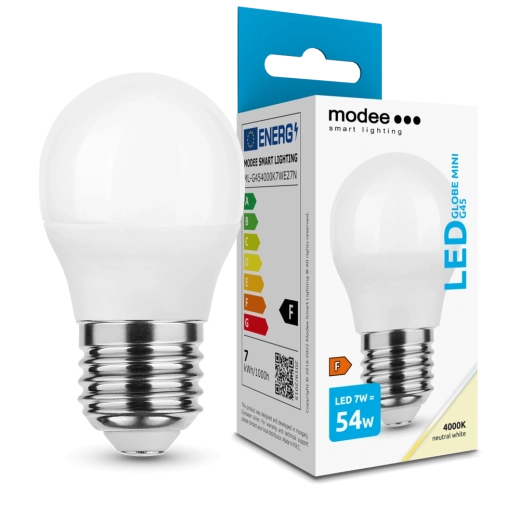 Modee LED-pirn G45 7 W E27, 700 lm, neutraalvalge
