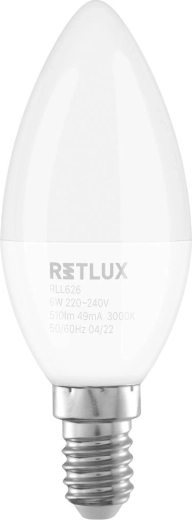 Retluxi LED-küünalpirn E14 6 W, soe valge