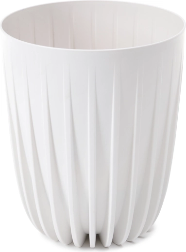 Lillepott MIRA 14,5 cm taaskasutatud plastist – valge