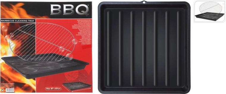 Kandik BBQ grillrestide ja -tarvikute pesemiseks, 67 × 67 × 6 cm, plast, must