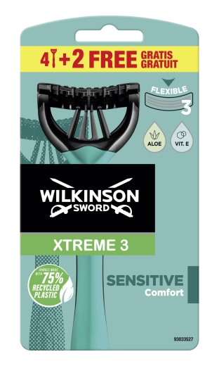 Ühekordsed habemeajamisžiletid WILKINSON SWORD Xtreme3 Sensitive 6 tk