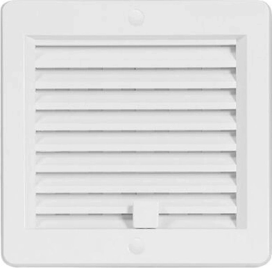 Ventilatsioonirest lamellidega 200 × 200 mm, valge