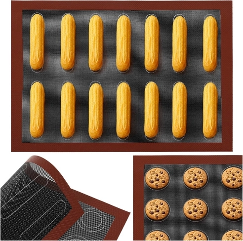 RUHHY Silicone Perforated Baking Mat 30 × 40 cm, double‑sided, reusable