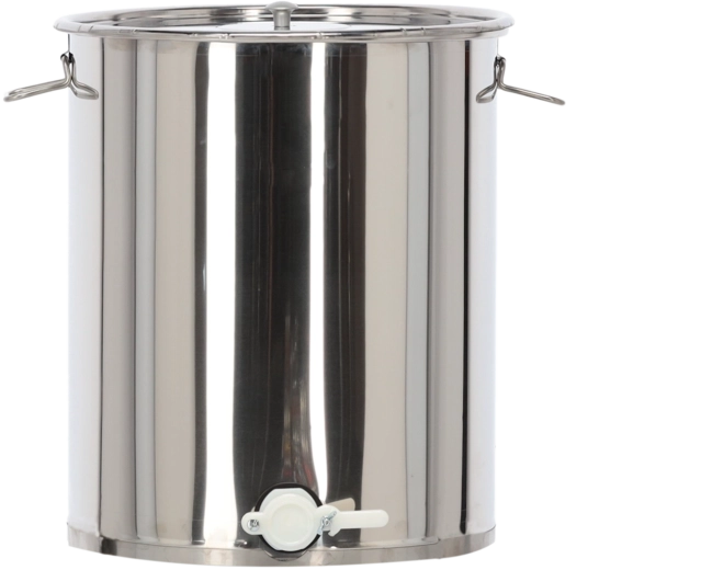60 L Honey Settling Tank, Stainless Steel with Plastic Tap, Lid and Handles