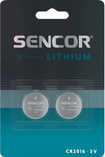 Sencori liitium-nööppatarei CR2016 3 V, 2 tk