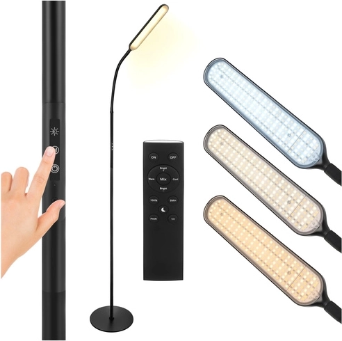 Põrandalamp LED 180 cm must koos puldi ja taimeriga IZOXIS