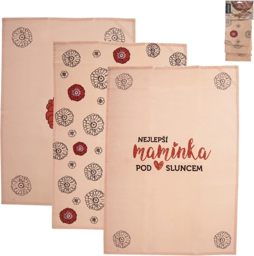 Puuvillased köögirätikud „Nejlepší maminka“ (3 tk)