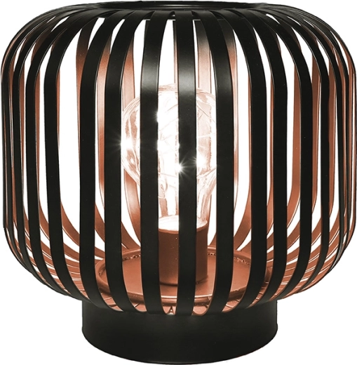 Solight metallist ovaalne latern mikro-LED-idega, soe valge, vasekarva