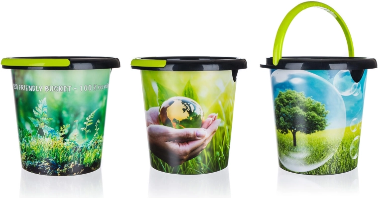 ECO 5 l taaskasutatud plastist ämber tilaga