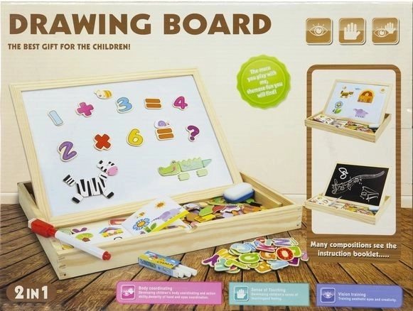 Wooden multifunctional educational board 2-in-1