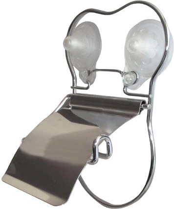 Seinale kinnitatav tualettpaberihoidja iminappadega, kroom, 14 × 24 × 8 cm