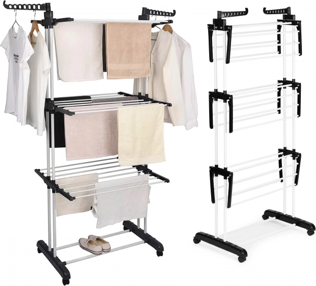 Vertikaalne ratastega pesukuivati, kokkupandav, ModernHome