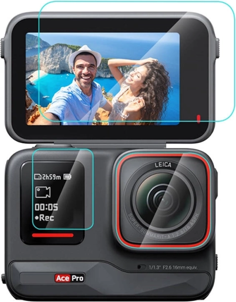 Karastatud klaasist kaitsekiled 3-in-1 Insta360 Ace Pro jaoks
